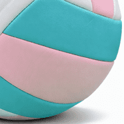 Invicto Premium Leather Volleyball, Official Size and Weight, Pink/Blue/White, Unisex
