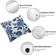 thumbnail image 4 of CMMY Blue and White Porcelain Floral Throw Pillow Covers Set of, Vintage Chinoiserie Blue Floral Decorative Couch Pillowcases Cushion Covers for Living Room Bedroom Sofa Outdoor,2pcs White, 4 of 6