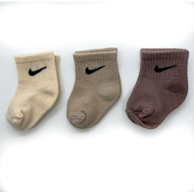 gewoon plakboek Miniatuur Nike Baby Earth Tones Ankle Socks, Newborn, 3 - Pack - Walmart.com