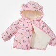 thumbnail image 2 of DJDLJWCJ Girls Floral Printed Puffer Jacket Fall Winter Thick Warm Hooded Zip Up Coat with Pockets Soft Quilted Padded Outerwear Pink Size 3T, 2 of 5