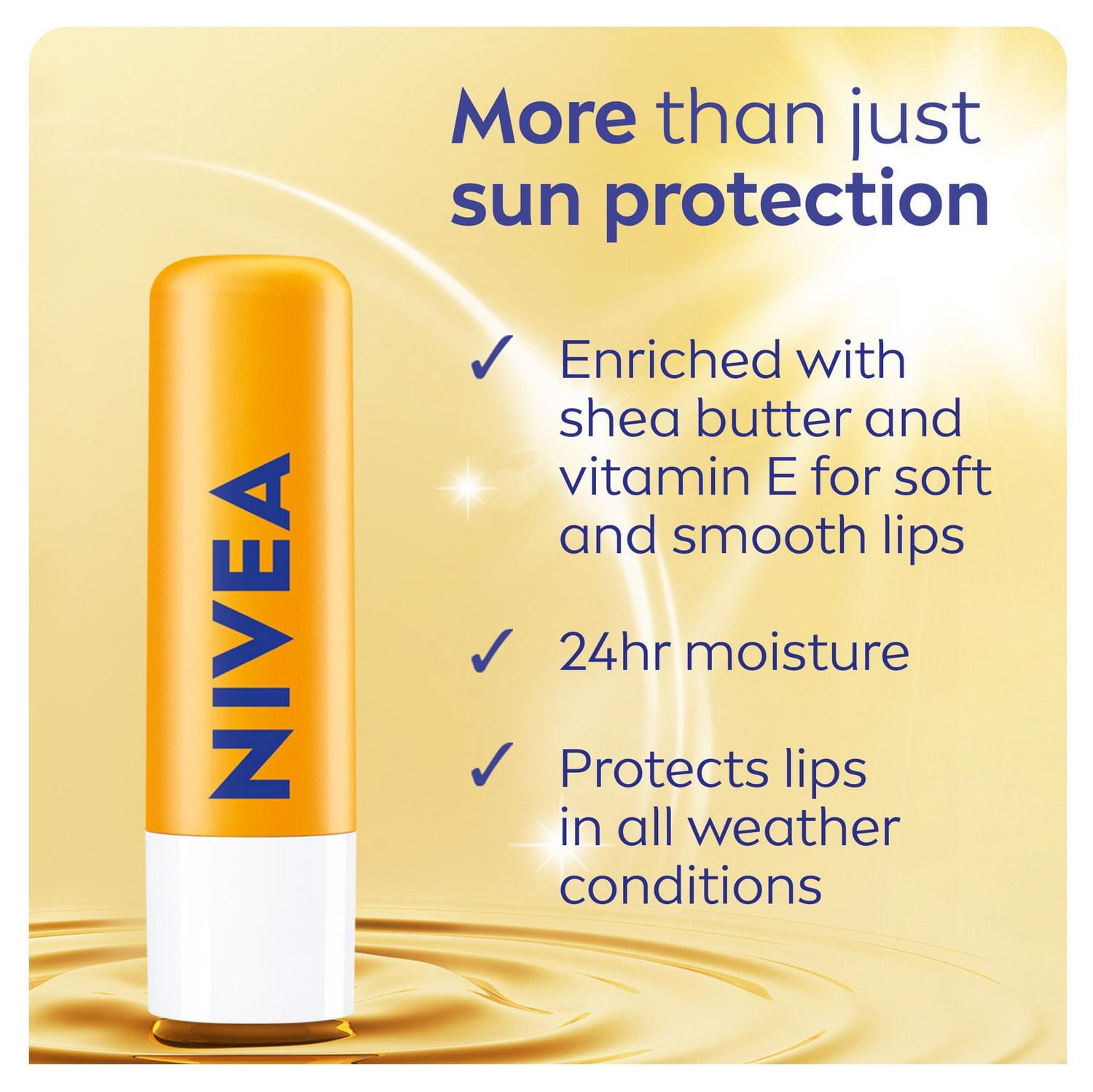 NIVEA Baume à lèvres Soleil 24H d'hydratation avec FPS 30 , Paquet Duo 2x4,8g