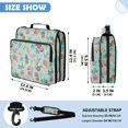 thumbnail image 3 of Zipper Binder with Shoulder Strap 2 inch 3 Ring Waterproof File Folder Organizer Bag 500 Sheet Flamingos and Pomegranates Pattern, 3 of 8