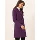 thumbnail image 3 of Abrigo De TrincheGabardiDoble HileDe Botones SolaCon Muescas PaMujer Morado Oscuro L, 3 of 6