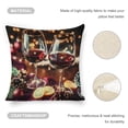 thumbnail image 4 of Christmas Pine Cone Red Wine Glass Linen toss pillowcase Decoration pillowcase Gift preferred 18x18" Cushion cover 4 set Sofa pillowcase Sofa bedroom living room car, 4 of 8