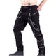 thumbnail image 1 of Pantalones largos para hombre, moda, con cremallera, botones, lisos, informales, con bolsillos, deportivos, de poliéster, 1 of 8