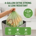 thumbnail image 6 of OrangeBio 4 Gallon Home Compostable Trash Bags, 100 Count, Food Grade, Plant-based, Biodegradable, Leak-proof, Tear-resistant, US BPI ASTM D6400 and OK Compost Home Certified, 6 of 6