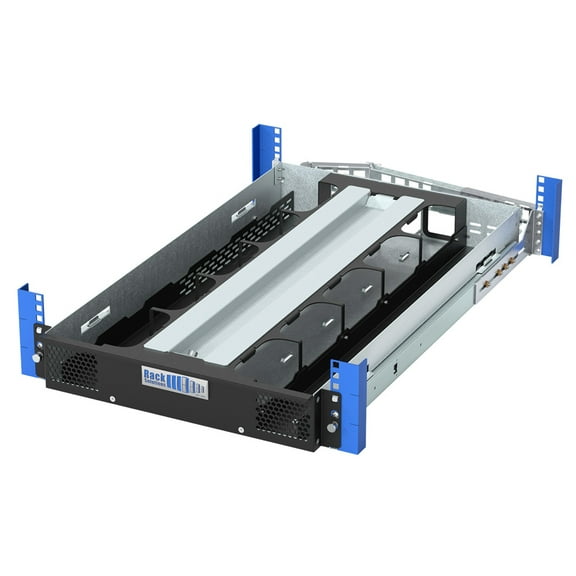 RackSolutions 2U HyperShelf for 10 Mac Mini M4 and M4 Pro (2024), Integrated Airflow, Cable Management, Extends for In-Rack Serviceability