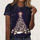 thumbnail image 1 of Fiudx Tops para Mujer Camiseta de Manga Corta con Cuello Redondo y Estampado Informal para Mujer, 1 of 4