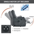 thumbnail image 4 of Leumius Power Lift Recliner Chair with Massage and Heat for Elderly,Heavy Duty Electric Reclining Chair with Side Pockets,USB Charge Port for Living Room,Grey+Chenille, 4 of 10