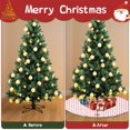 thumbnail image 4 of 36 Inch Christmas Tree Skirt – Velvet Plush Tree Mat, Soft Thickened Polyester with Red Ties, Single-Sided Printing, Available in 30in/36in/48in, Perfect for Holiday Xmas Tree Decoration, 4 of 7