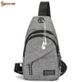 thumbnail image 2 of Spencer Small Sling Bag for Men Women - Crossbody Chest Shoulder Backpack Water Resistant Travel Bag With Earphone Hole for Gym Travel Hiking (11.8"*6.7"*2.4", Gary), 2 of 8