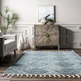 thumbnail image 5 of nuLOOM Kerry Textured Geometric Tasseled Area Rug, 5' 3" x 7' 6", Light Blue, 5 of 9