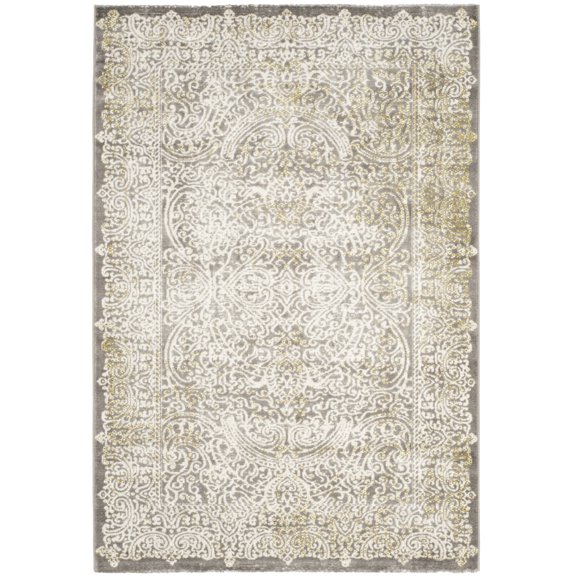 SAFAVIEH Passion Neal Floral Bordered Area Rug, Grey/Green, 4' x 5'7"