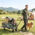 thumbnail image 2 of Outsunny Wagon Cart Foldable, 72L & 198 LBS Capacity for Garden, Green, 2 of 10