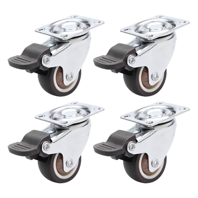 Ruedas para muebles de 4 piezas, ruedas giratorias de goma resistentes resistentes al desgaste multiusos Rueda con freno