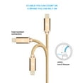 thumbnail image 7 of LAX Gadgets Extra Long, Apple MFi Certified Nylon Lightning to USB iPhone Charger Cable for iPhone 7, 7 Plus, 6s, 6s Plus, 6, 6 Plus, SE, 5s / iPad Pro, Air, Mini, iPad / iPod | 10 Ft Cord, Gold, 7 of 7