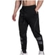 thumbnail image 1 of Pantalones largos de moda para hombre, casuales, de color sólido, con cintura elástica y bolsillos, con pernera ajustada, pantalones largos de poliéster y algodón para hombre., 1 of 7
