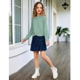 thumbnail image 2 of Arshiner Girls Casual Twist Front Lightweight Sweatshirt Tie Dye Printed Long Sleeve Crop Tops Pullover, 2 of 6