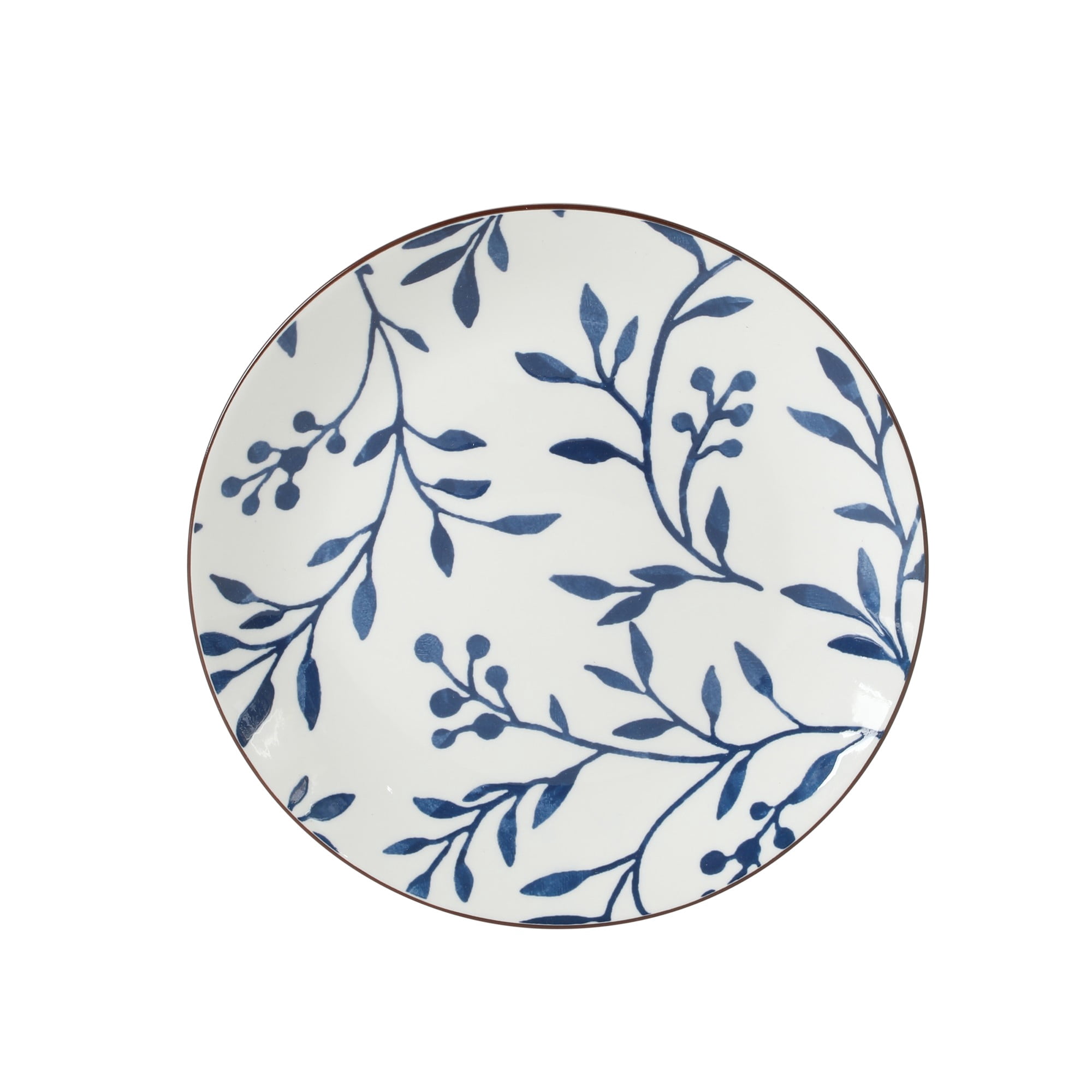 Gibson Home Palace Suite 16-Piece Dinnerware Set, Blue Floral Stoneware Plates & Bowls, Service for 4, Round Durable Everyday Dish Set