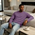 thumbnail image 5 of Men's Solid Color Long Sleeve Top, Crew Neck Design, Loose Fit, Multi Occasion Casual Shirt For Male, 5 of 6
