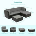 thumbnail image 2 of ACEGOSES 5 Pieces Patio Furniture Sets Outdoor Sectional Rattan Conversation Sofas, Tempered Glass Tabletop - Dark Brown Wicker/Grey Cushions, 2 of 8