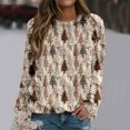 thumbnail image 4 of Zhanying Haut Brun Femme Tricot Doux Hiver Mode Noël Mode Femme Rouge Col Rond Christmas Sweater, 4 of 5