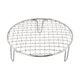 thumbnail image 4 of Stainless Steel Round Grid Net Barbecue Net Baking Tray BBQ Grid with Leg, 4 of 10