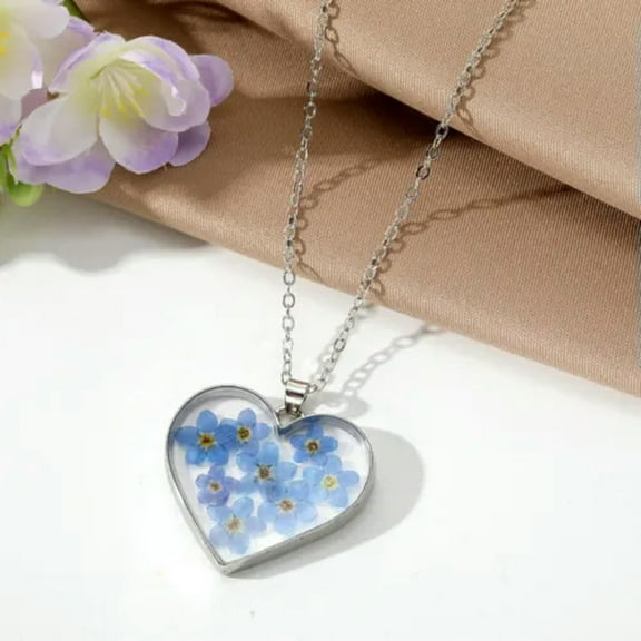 GKNET Forget Me Not Pendant Necklace Daisy Flower Necklace Gift for Her