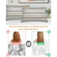 thumbnail image 4 of Hokiten King Size Pillow Cases Set of 2, Pillow Covers for Bed, Grey Orange Thin Line Satin Pillowcases with Zipper for Hair/Skin, Pillow Protector Cover, Geometric Gray Stripes 20x36 Inches, 4 of 6