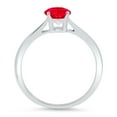 thumbnail image 4 of 1 ct Oval Cut Simulated Ruby Solitaire 18K White Gold Womens Engagement Ring, 4 of 5