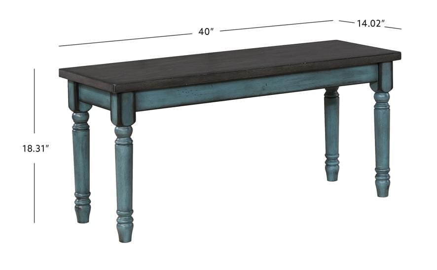 Weston Bench, Teal