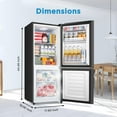 thumbnail image 3 of HUMSURE 4.0 Cu.ft 2-Door Mini Fridge with Bottom Freezer, Compact Refrigerator for Bedroom Dorm Office, Adjustable Shelves LED Light Quiet, Food Storage Cooling Drink, 3 of 7