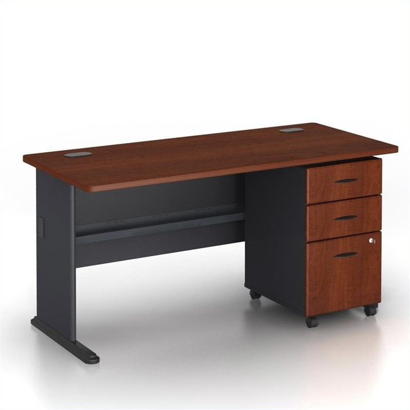 Bush Business Series A 60 Credenza Desk With File Cabinet