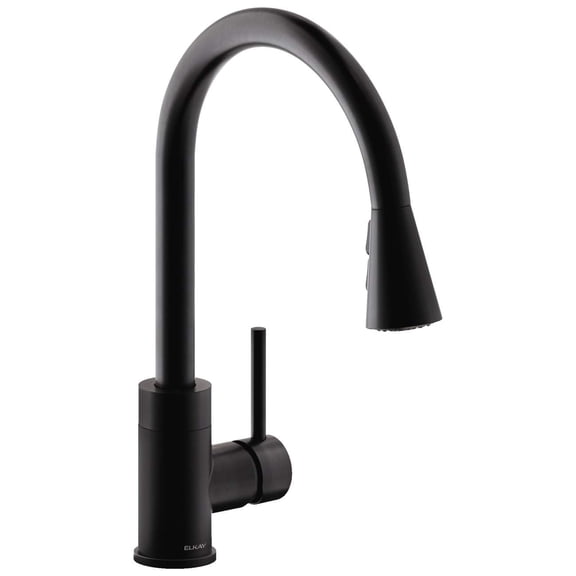 Elkay LKAV3031MB Avado Single Hole Kitchen Faucet with Pull-Down Spray and Forward Only Lever Handle, Matte Black