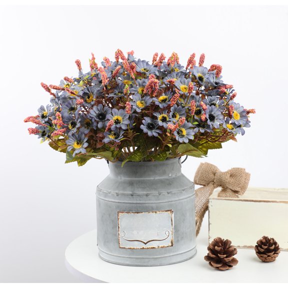 Oggfader Artificial Flowers for Outdoors Simulated Bouquet Wedding Home Hotel Artificial Plants Flower Arrangement Decoration Photography Props Ornaments Decoration Navy