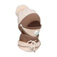 thumbnail image 4 of Clearance! Fdelink Beanie Hat Winter Hats Winter Solid Color Wool Hat Thickened Warm Ear Cold Knitted Hat Glove Scarf Three Piece Set Beige, 4 of 4