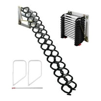 INTSUPERMAI Wall Mounted Attic Folding Ladder Extension Stairs 12 Steps Magnesium Alloy