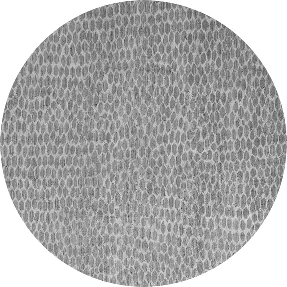 Ahgly Company Indoor Round Abstract Gray Modern Area Rugs, 5' Round