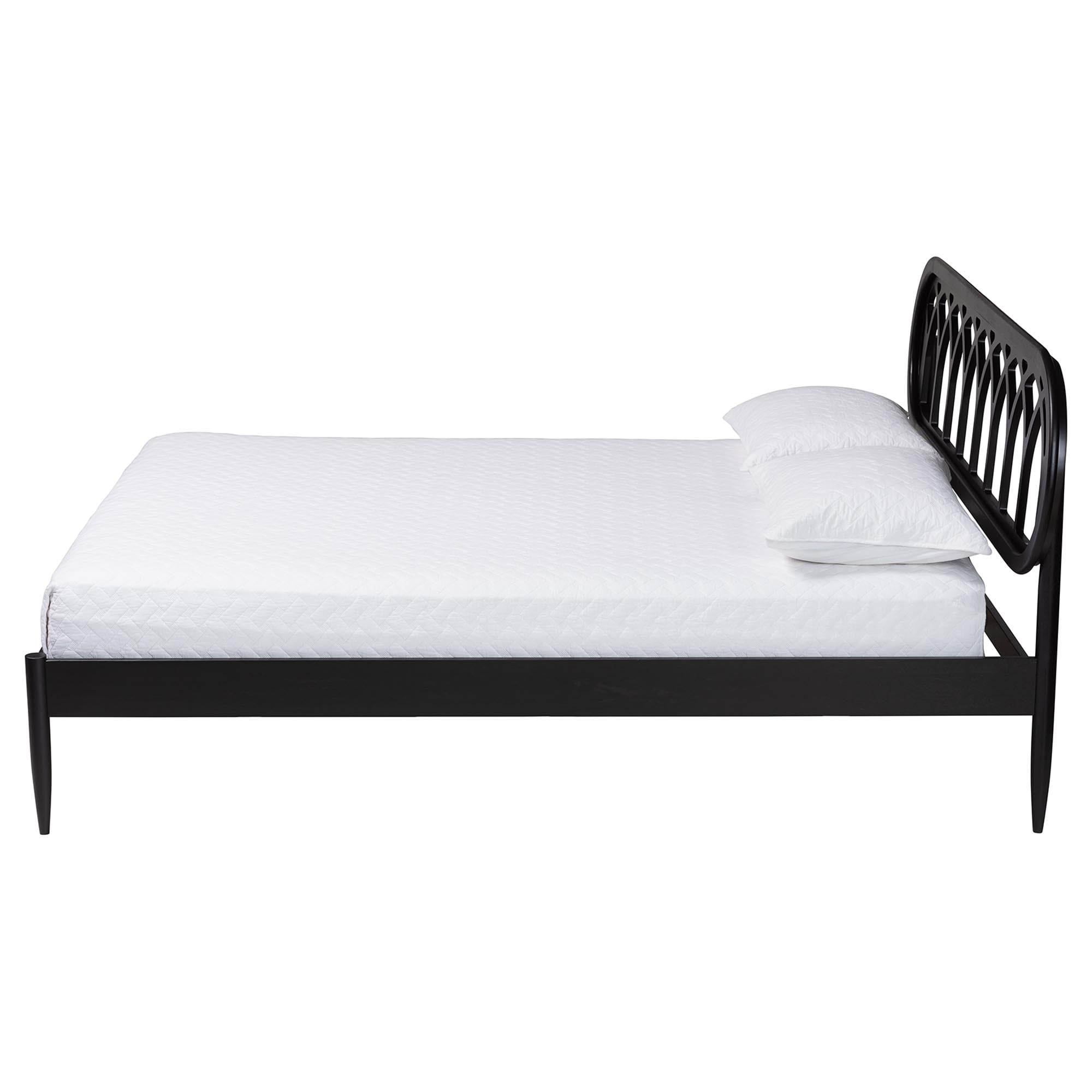 Baxton Studio Florica Art-Deco Platform Bed, Queen, Black