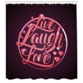 thumbnail image 3 of Ambesonne Live Laugh Love Shower Curtain, Vibrant Circle, 69"Wx84"L, Coral Plum White, 3 of 3