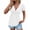 White, variant on Staron Women's Casual V-Neck Short Sleeve Top Solid Color Kink Front Gathered Pullover Blouse Loose T-Shirt, Sky Blue M