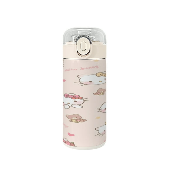 HELLO KITTY Stainless Steel Vacuum Insulated Water Bottle | 24 Hours Cold, 12 Hours Hot | Reusable Metal Water Bottle | Leakproof Sports Water Bottle | 11oz/320ml