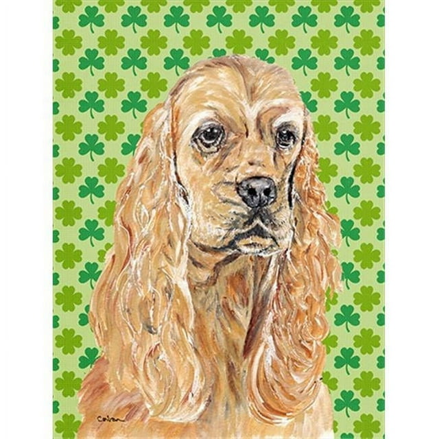 Carolines Treasures SC9570GF Cocker Spaniel St Patricks Irish Flag Garden Size