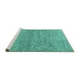 thumbnail image 2 of Ahgly Company Machine Washable Indoor Rectangle Solid Turquoise Blue Modern Area Rugs, 2' x 5', 2 of 4