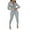 ZA Grey, variant on Women's Zipper V Neck Long Sleeve Jumpsuit Rompers Bodysuit Catsuit Sport Jumpsuit