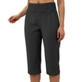 thumbnail image 4 of YDFCWXW Women Pull-on Stretch Capri Pants High Waisted Crop Pants Casual Capris Yoga Pants Black, XXL, 4 of 9