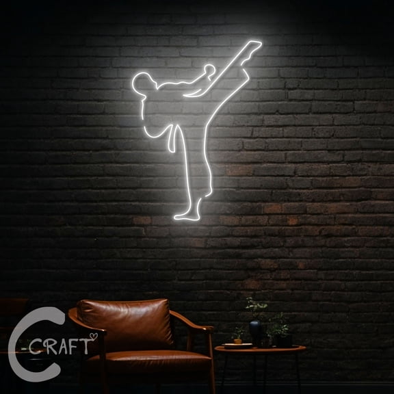 C-CRAFT Taekwondo Neon Led Light Up 23 inch for Taekwondo Martial Club Wall Decor