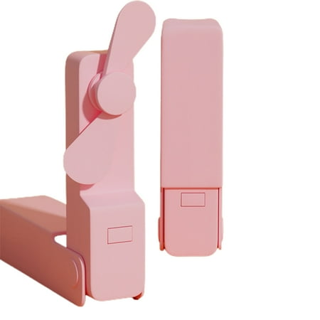 

Handheld Foldable Fan 1500mAh Folding Pocket Desk Cooling Fan for Friends Colleagues Students Gift Pink Basic