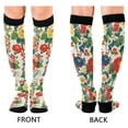thumbnail image 4 of FORMRS Womens Knee High Socks Casual Long Thick Travel Daily Wear, 2 Pairs, Colorful Flowers Pattern, 4 of 6