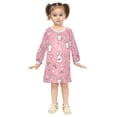 thumbnail image 2 of Girls' long-sleeved dress Rabbit Bow Love Heart Girls' A-line dress with ribbed cuffs Soft and comfortable, 2 of 6